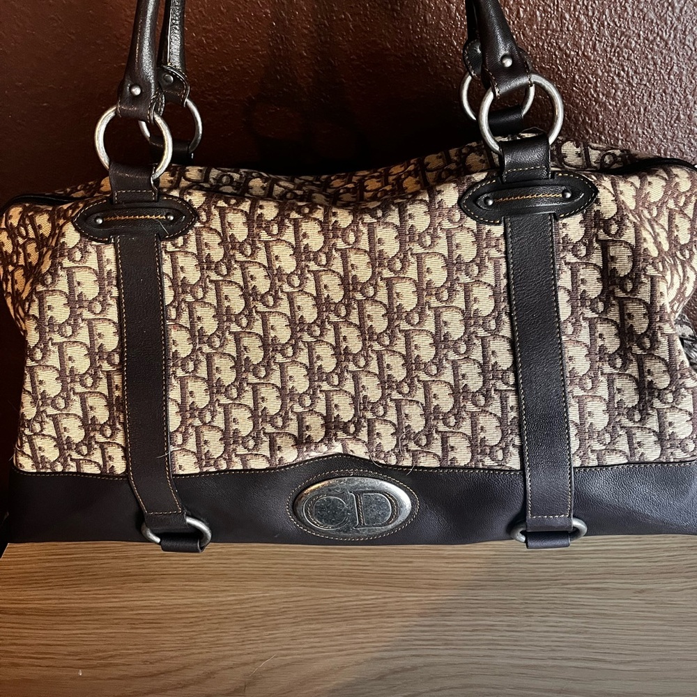 Dior Black and Cream Shoulder Bag